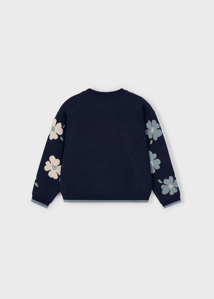 Floral Sweater - Navy