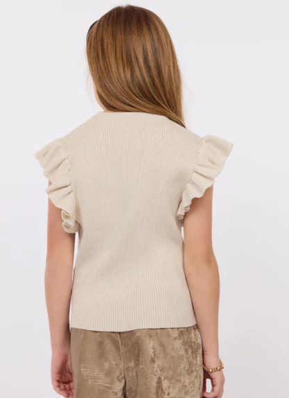 Tiffany Ruffle Sweater - Cream