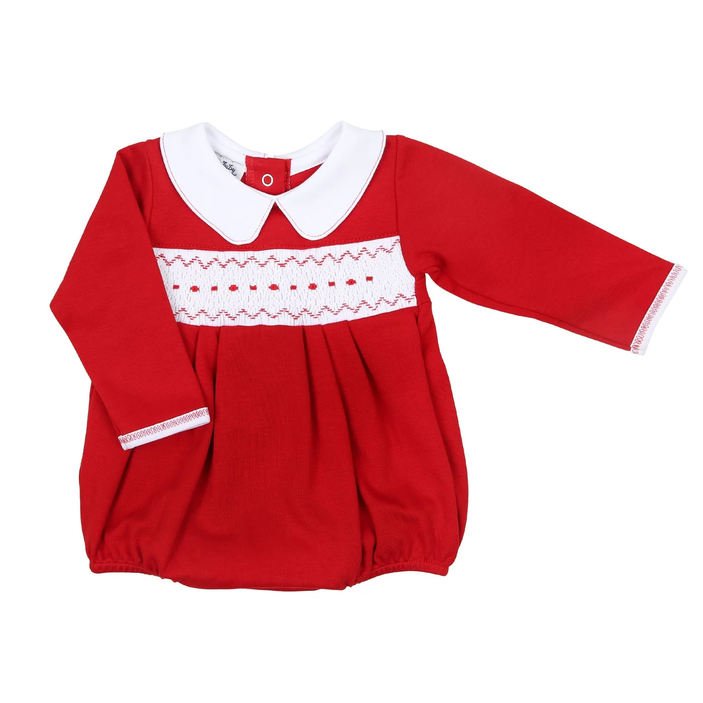 Clara & Caden Smocked LS Boy Bubble