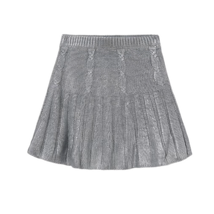 Girls Knit Skirt - Silver