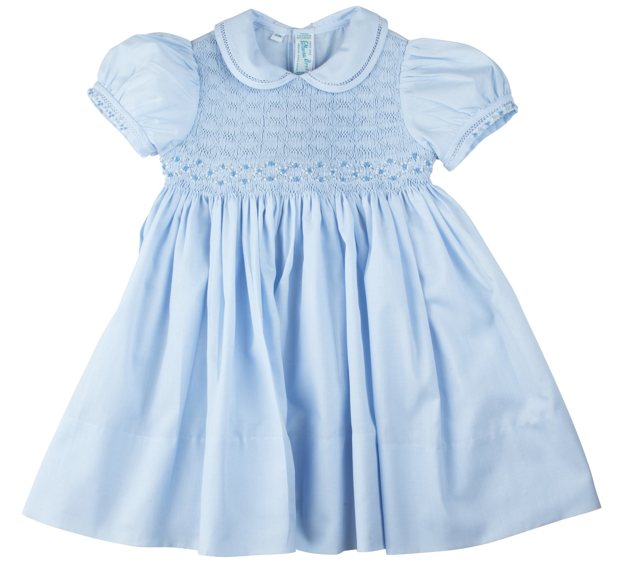 Collared Smocked Dress - Blue