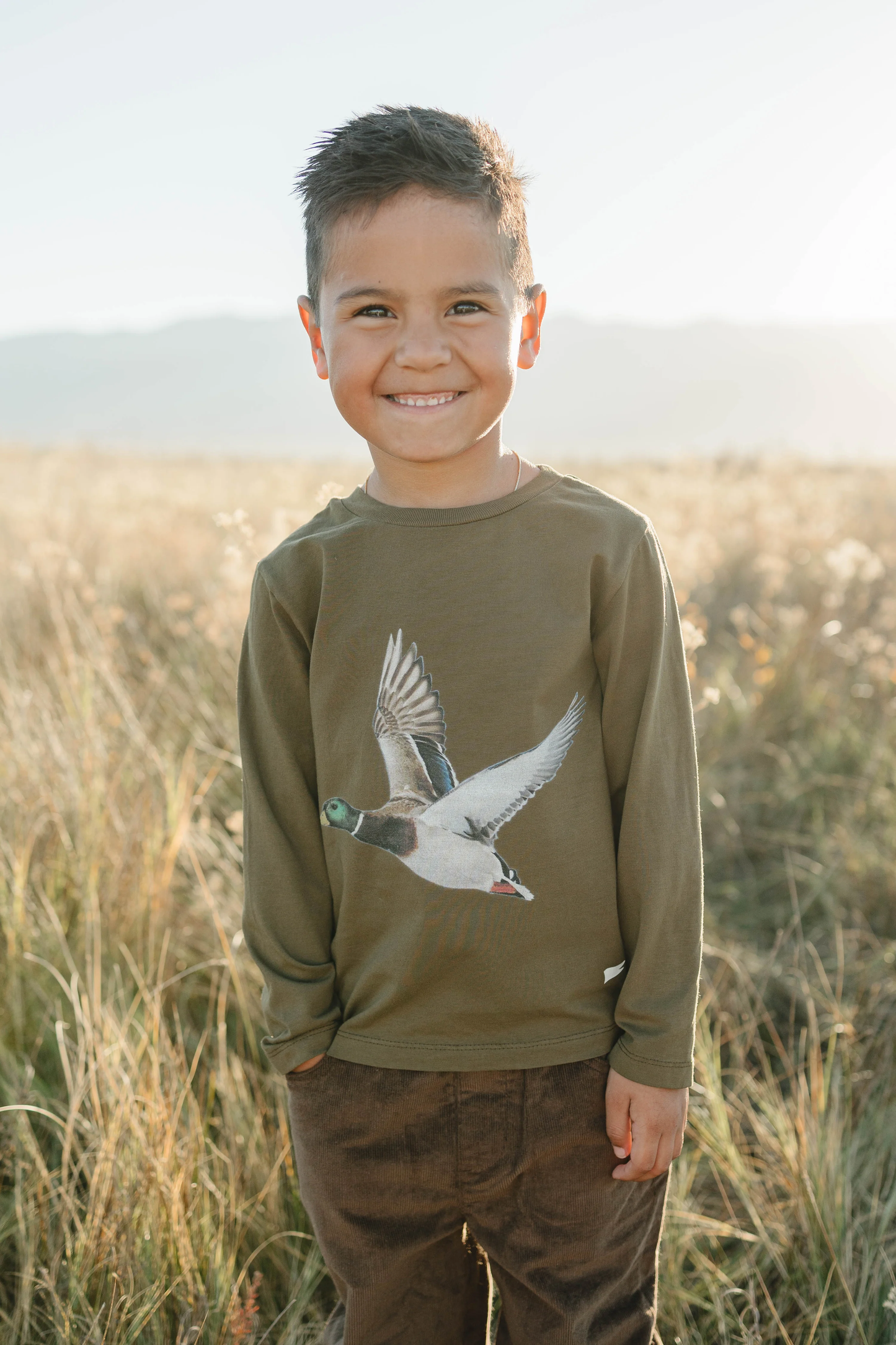 Organic Duck L/S Tee - Olive