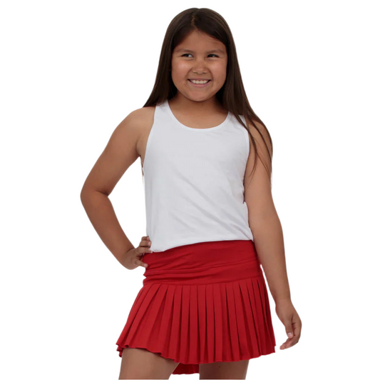 Mini Pleated Skort - Red
