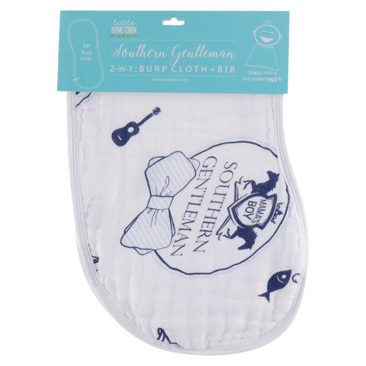 Burp Cloth & Bib: Southern Gent
