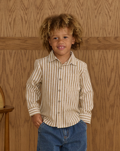 Collared L/S Shirt - Golden Stripe