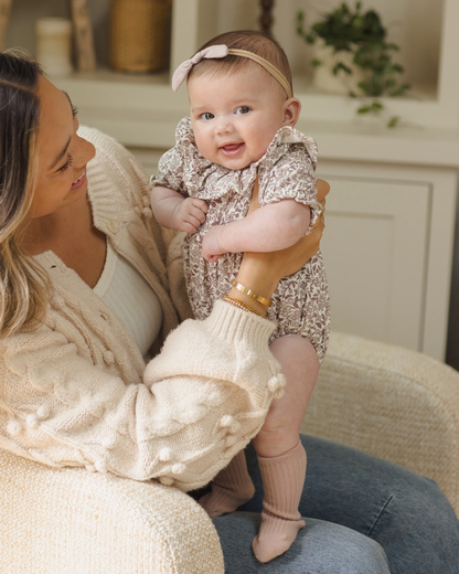 Collared Romper - Mauve Ditsy