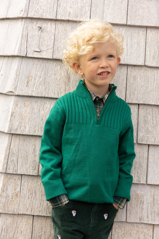 Aspen 1/4 Zip Sweater - Green