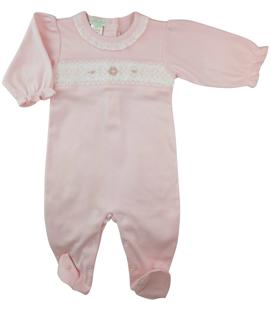 Hand Smocked Flower Footie