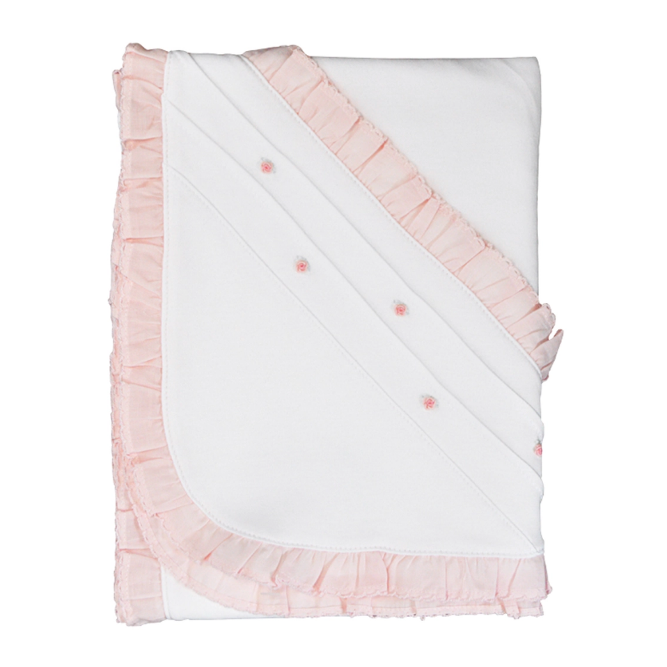 Rose Buds Blanket - White
