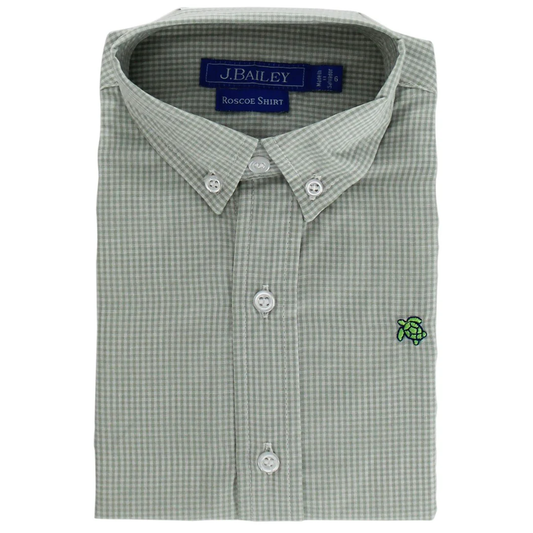Roscoe Button Down - Celery Check