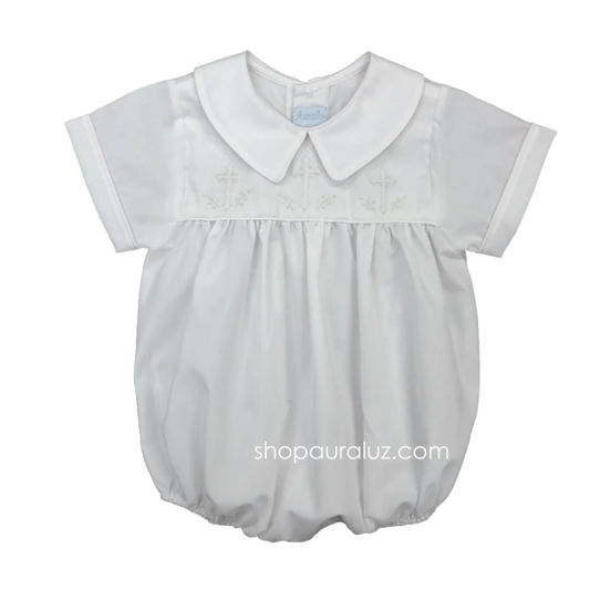 White Emb. Cross Bubble