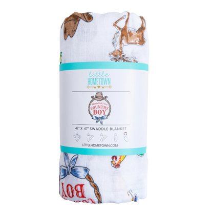 Country Boy Swaddle Blanket