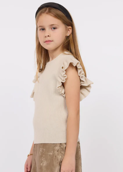 Tiffany Ruffle Sweater - Cream