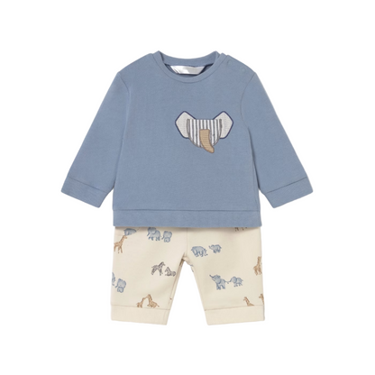 Blue Elephant Applique Set