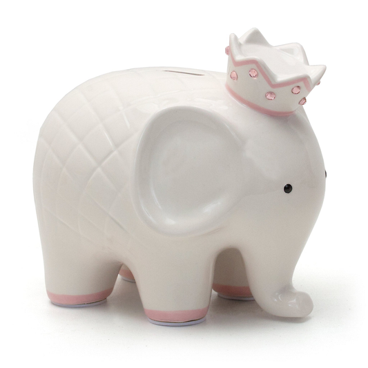 White W/ Pink Coco Elephant