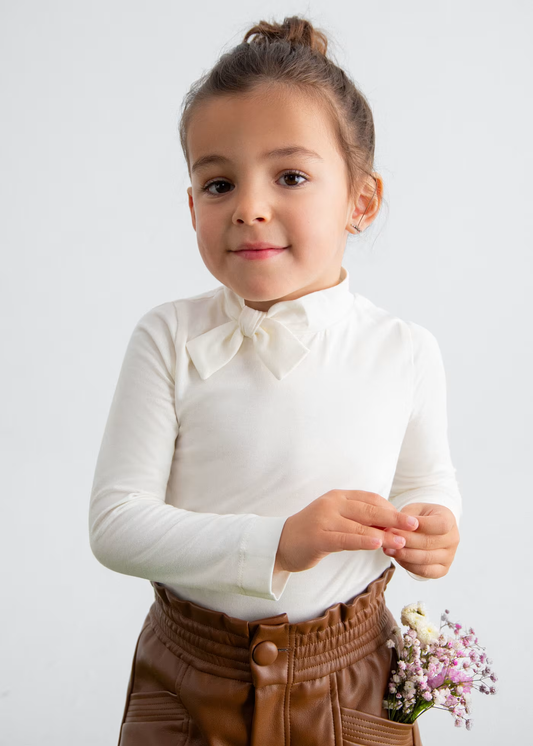 Bow Turtleneck - Cream