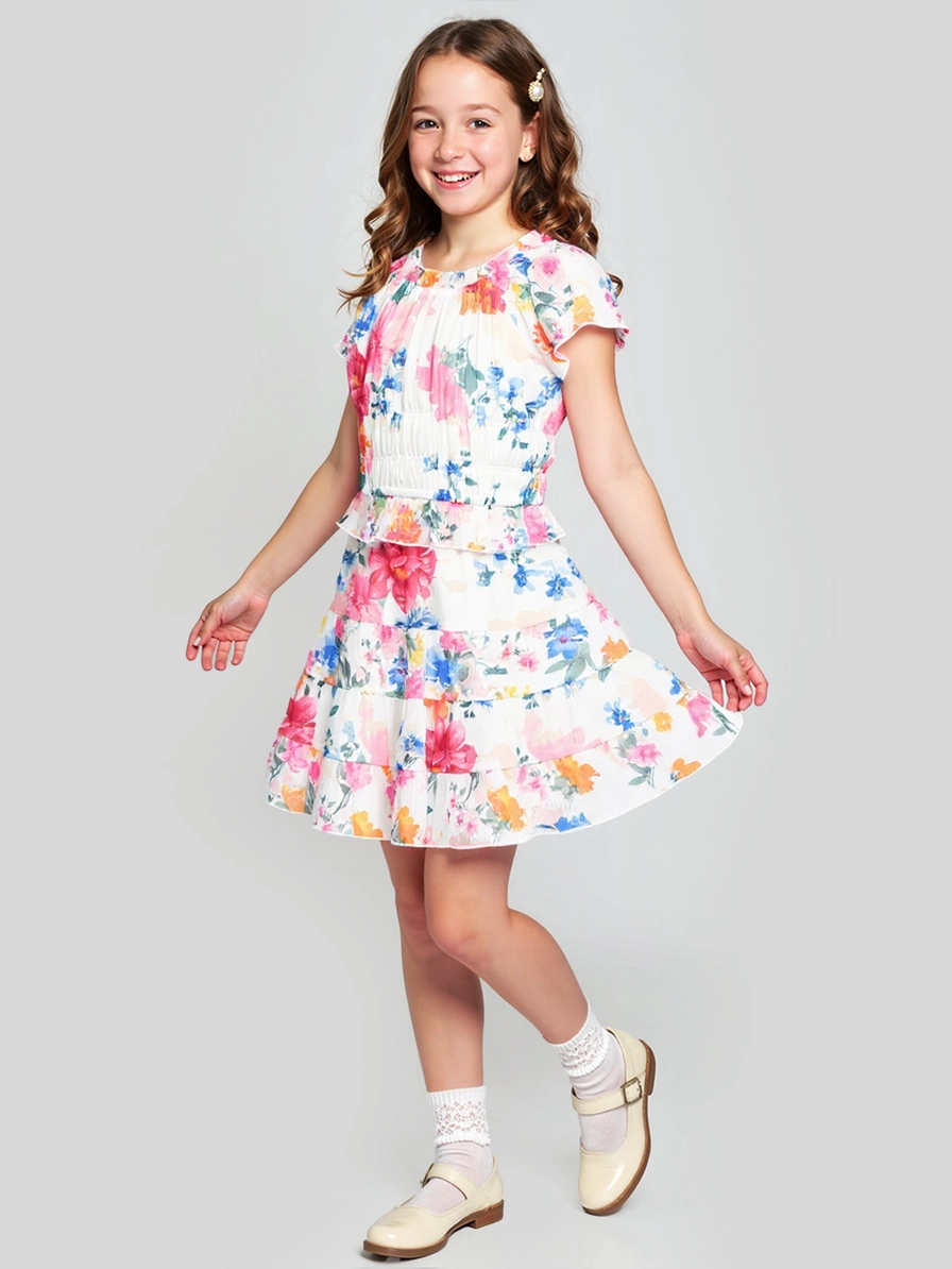 Flower Print Skirt Set