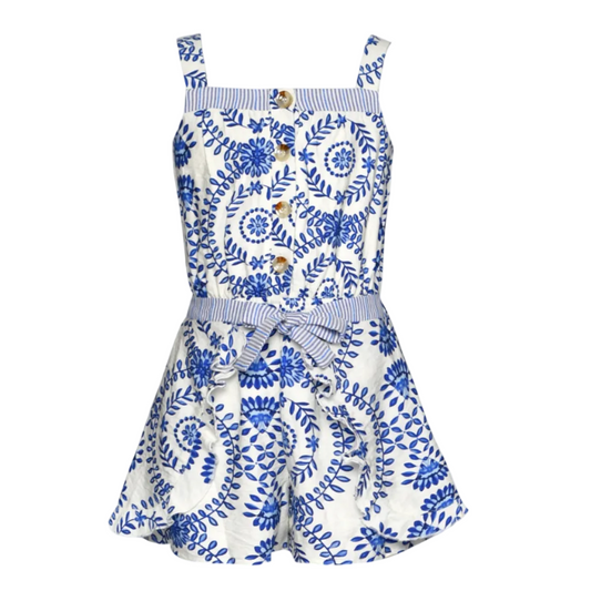 Mosaic Romper - Blue Multi
