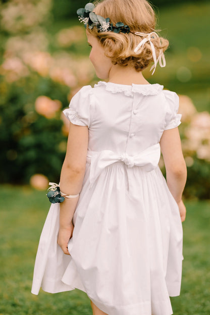 Antoinette White Smocked Dress