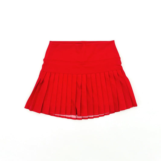 Athletic Pleated Skirt - Red