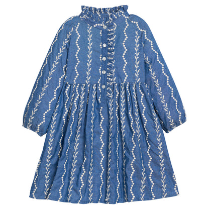 Amelia Dress-Chambray Embroidery