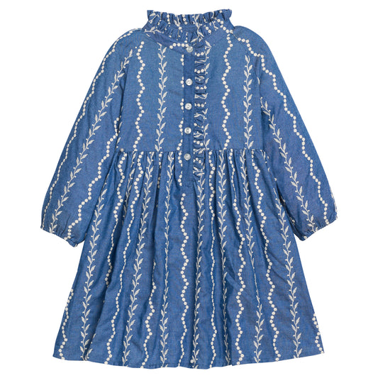 Amelia Dress-Chambray Embroidery