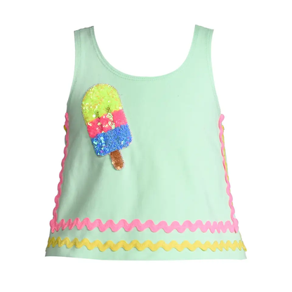Swing Top W/ Ric Rac Trim & Patch Detail - Mint