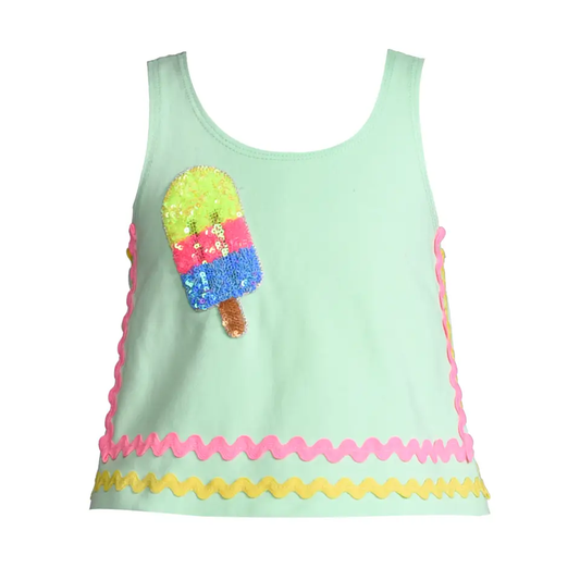 Swing Top W/ Ric Rac Trim & Patch Detail - Mint
