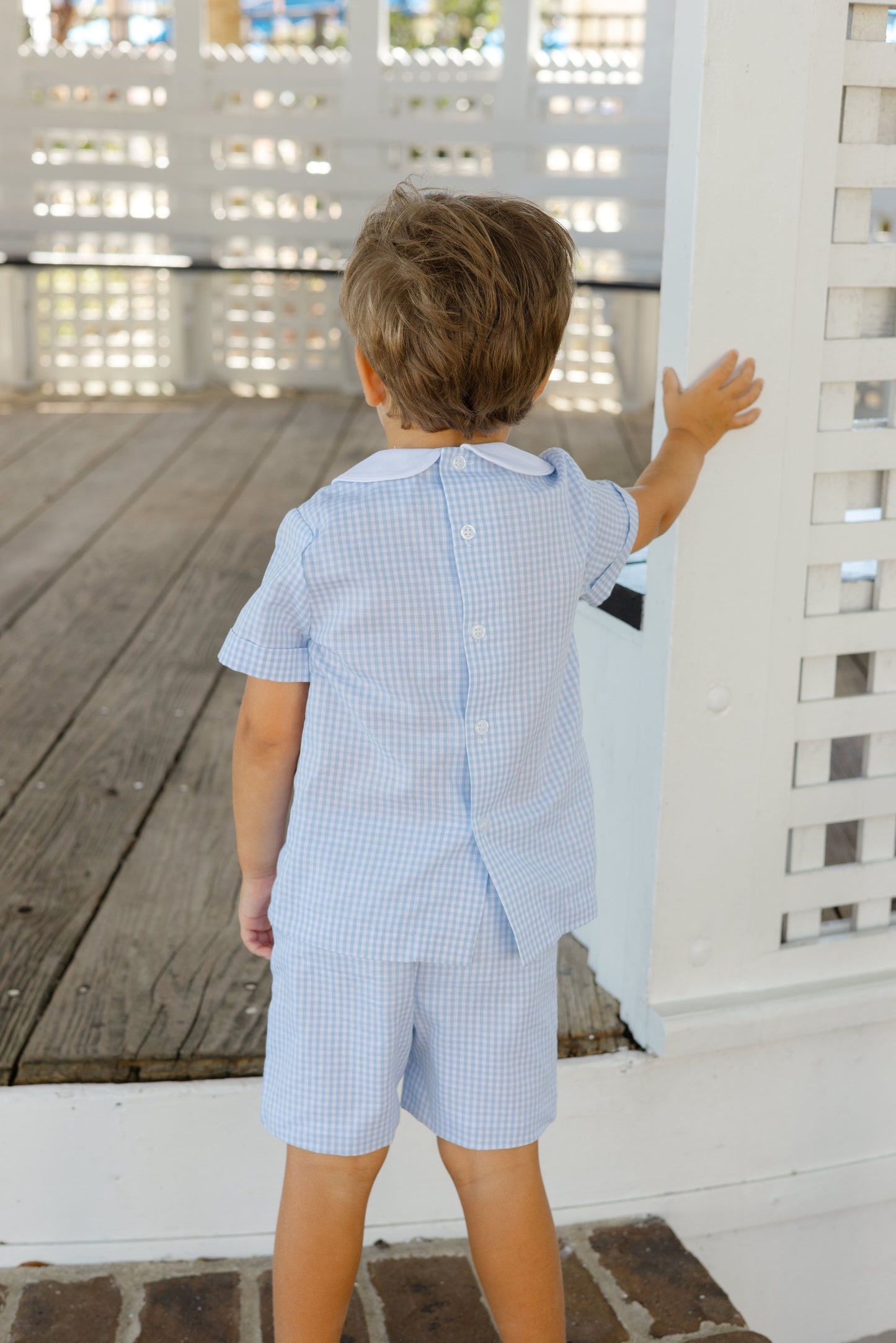 Short Set - Lt. Blue Check