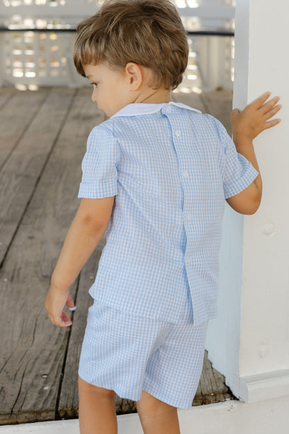 Short Set - Lt. Blue Check