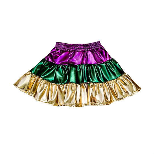 Mardi Gras Metallic Skort