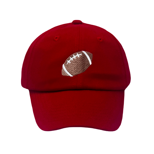 Red Football Baseball Hat