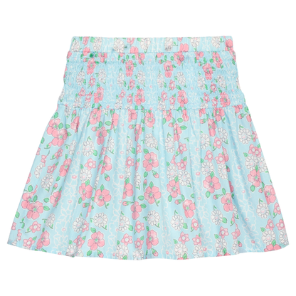Smocked Waist Skirt - Meadow Marguerite Floral