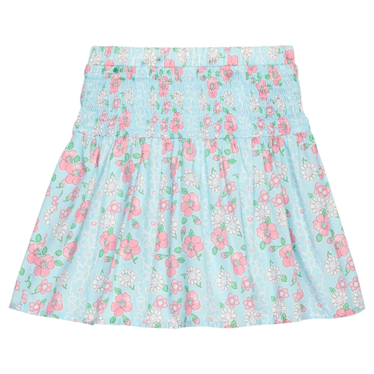 Smocked Waist Skirt - Meadow Marguerite Floral