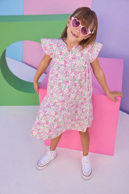 Positano Dress - Pink Bloomsbury Blossoms