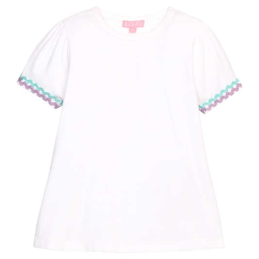 Ric Rac Essential Tee - Aqua & Lavender