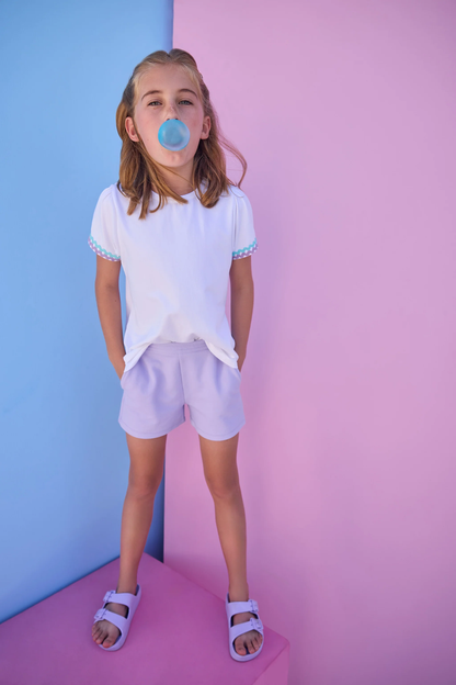 Ric Rac Essential Tee - Aqua & Lavender