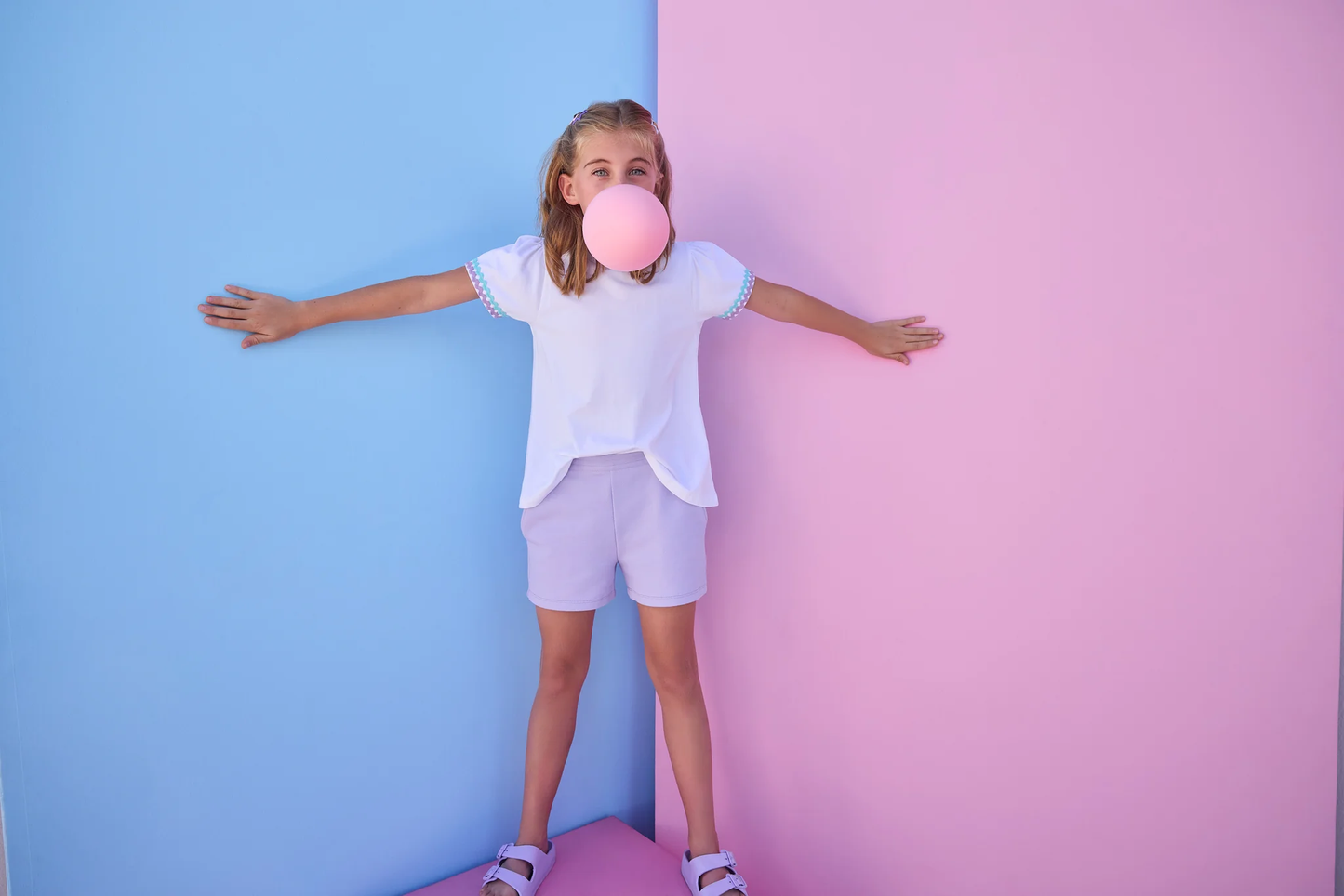 Ric Rac Essential Tee - Aqua & Lavender