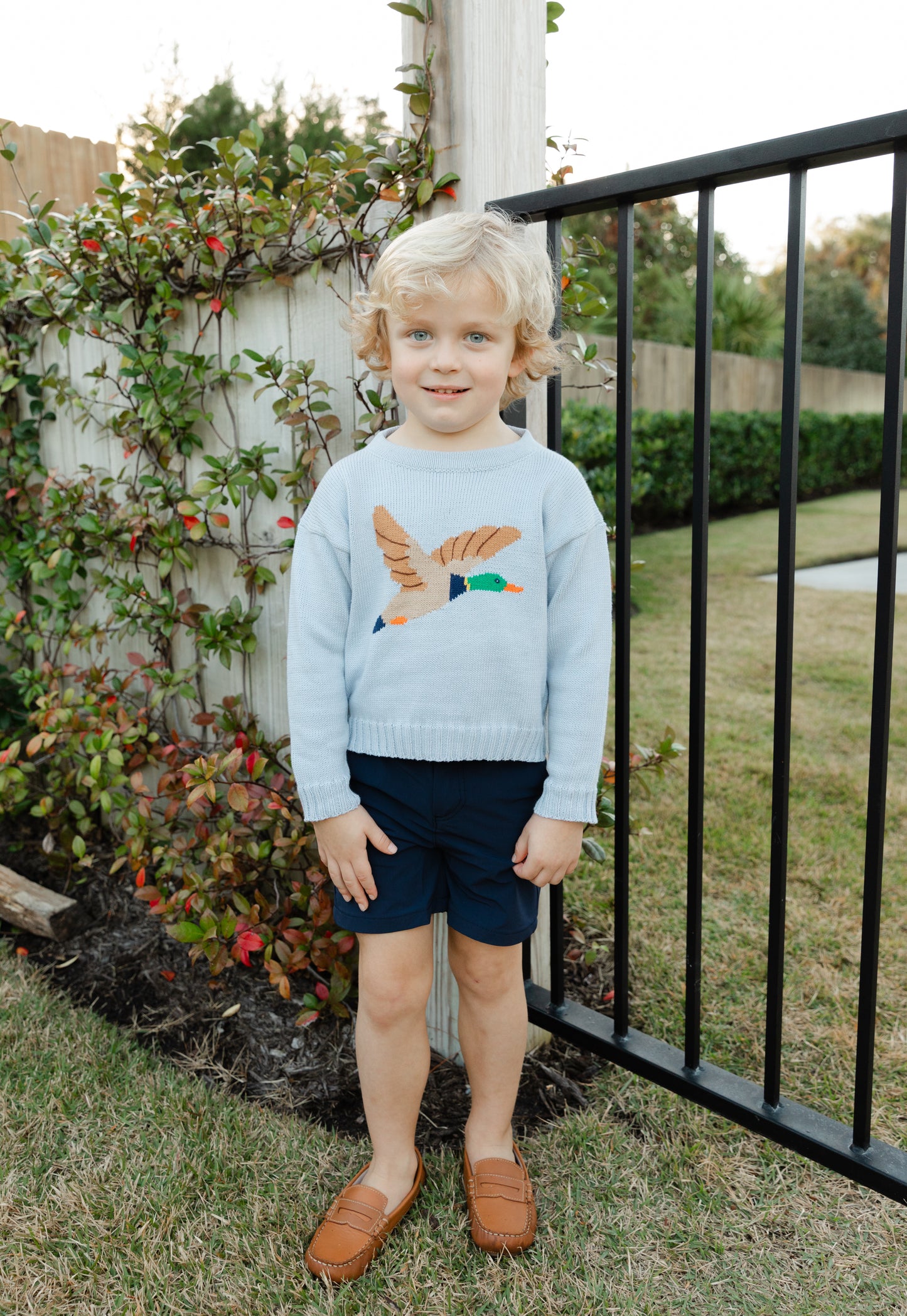 Duck on Grey Sweater