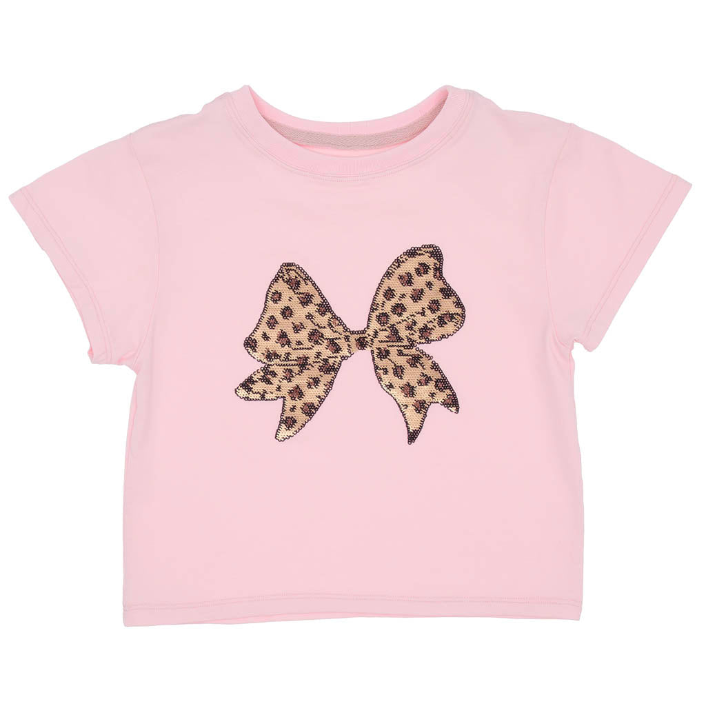 Leopard Bow Sequin Tee