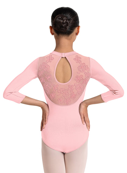 Emb. 3/4 Sleeve Leo - Candy Pink