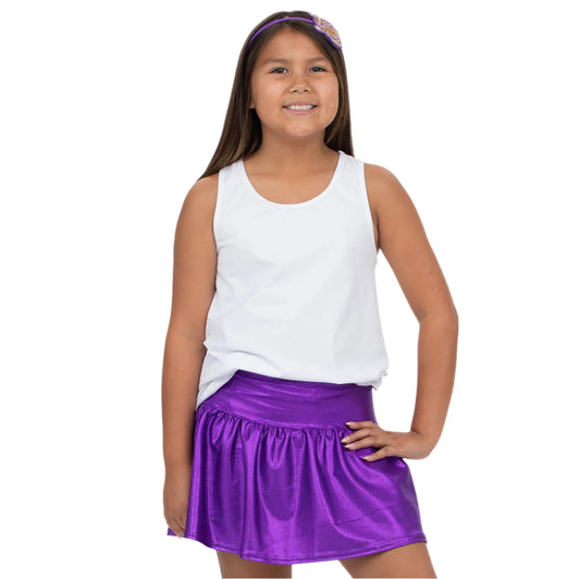 Gathered Skort - Purple Shimmer