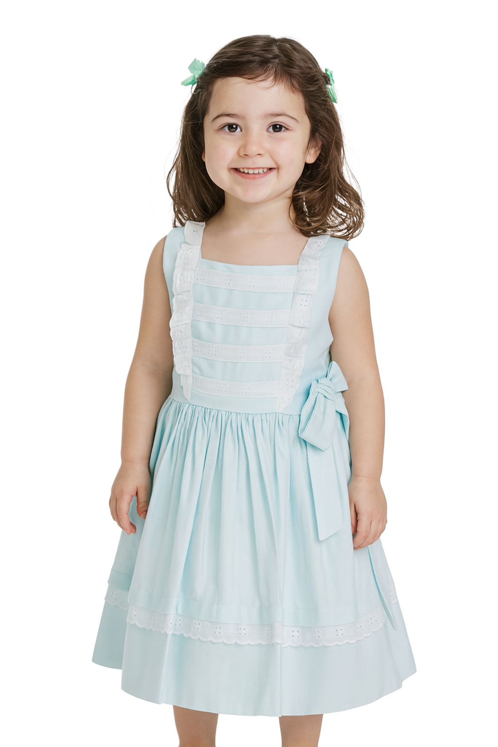 Classic Mint Lace Ruffle Dress