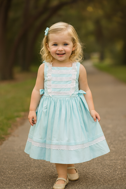 Classic Mint Lace Ruffle Dress