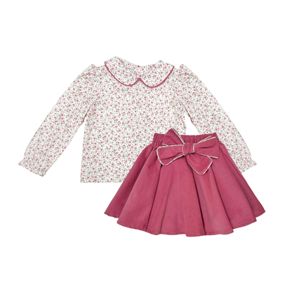 Tiny Pink Roses Garden Skirt Set