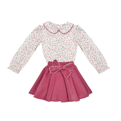 Tiny Pink Roses Garden Skirt Set