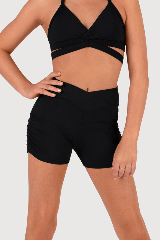 V Front Short - Black
