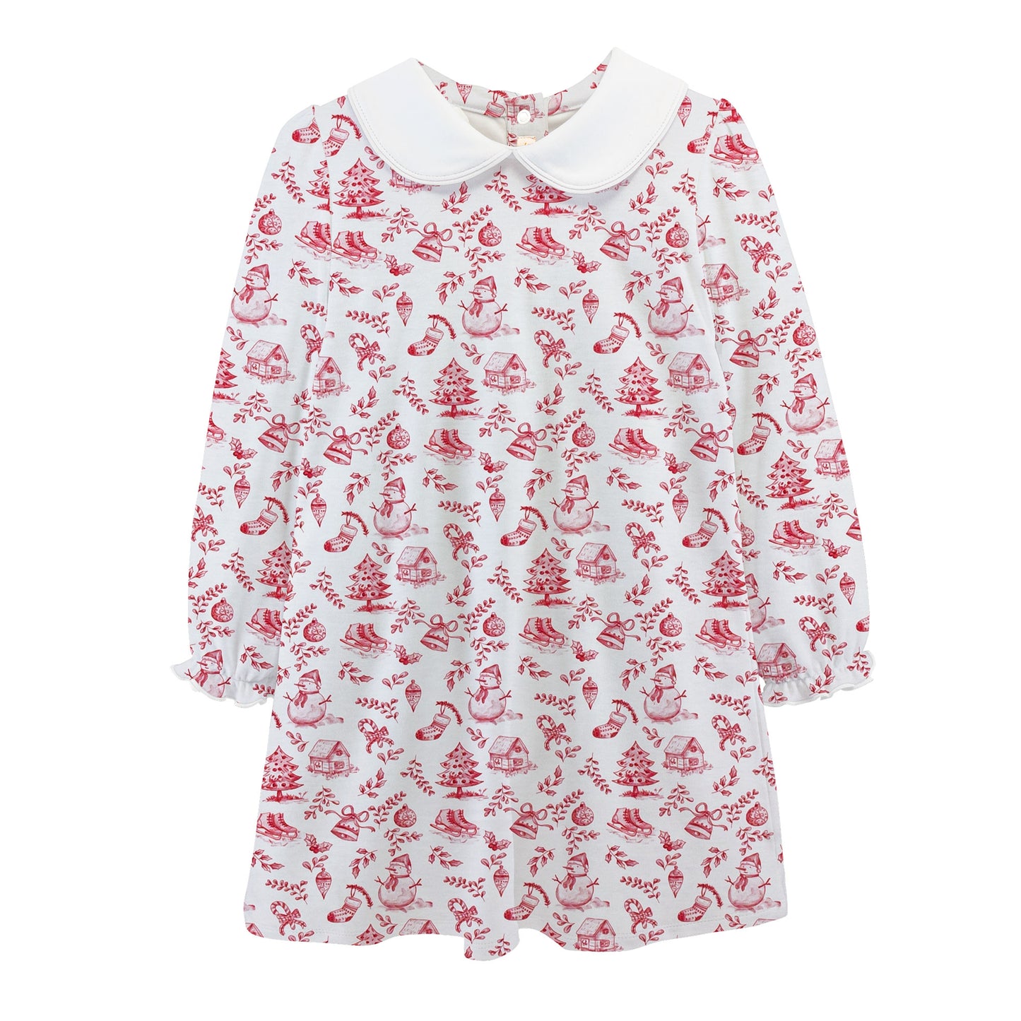 Christmas Toile Toddler Dress