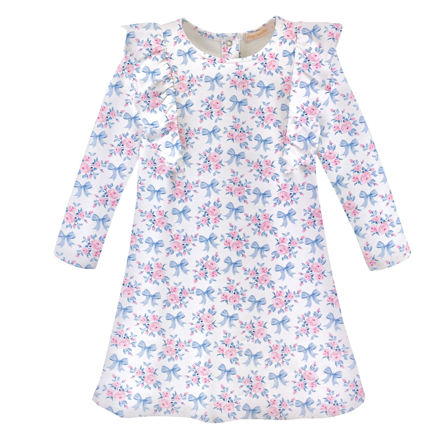 Blue Floral Bows Dress