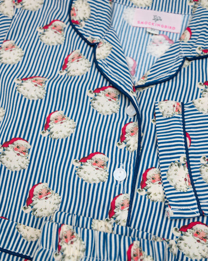 Navy Stripe Vintage Santa PJs